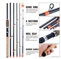 Canne à Pêche Spinning Ultra-légère En Carbone, 6 Sections, 3m -Shakespeare Boutique 00004 Canne a peche Spinning ultra legere en carbone 6 sections 3m