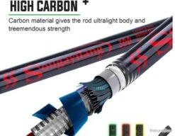 Canne à Pêche Spinning Ultra-légère En Carbone, 6 Sections, 3m -Shakespeare Boutique 00008 Canne a peche Spinning ultra legere en carbone 6 sections 3m